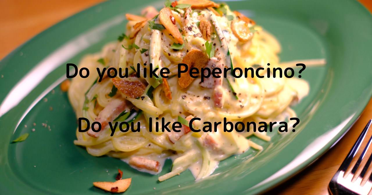 【PPCA】ペペロンチーノカルボナーラ【ズッキーニでカロリーオフ】のアイキャッチ画像です